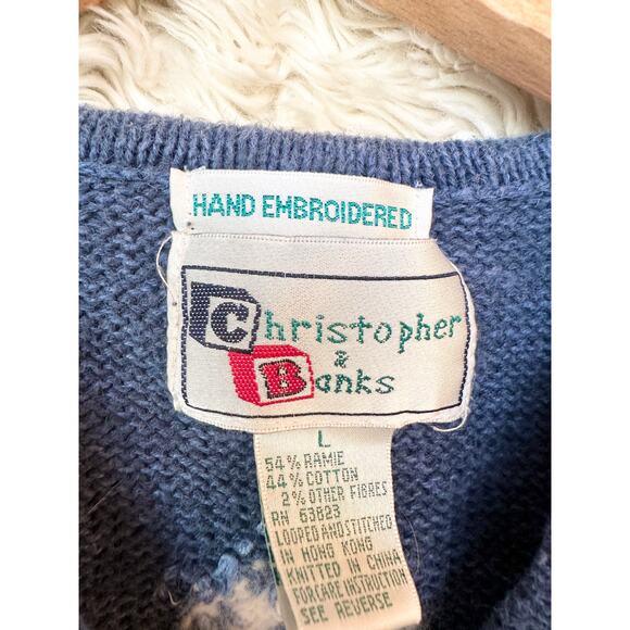 Christopher & Banks Winter Snowflake Cardigan Kids Large - Picture 5 of 7